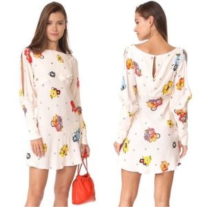 Free People Floral Mini Dress - White, Red, Yellow, Blue